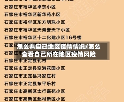怎么看自己地区疫情情况/怎么查看自己所在地区疫情风险-第1张图片