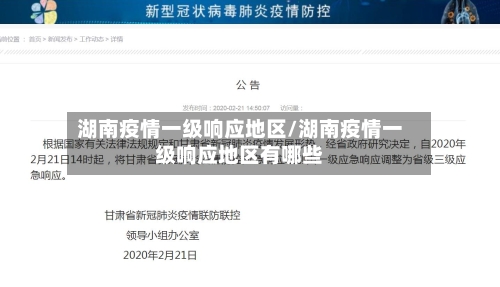 湖南疫情一级响应地区/湖南疫情一级响应地区有哪些-第2张图片