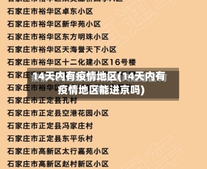 14天内有疫情地区(14天内有疫情地区能进京吗)-第1张图片