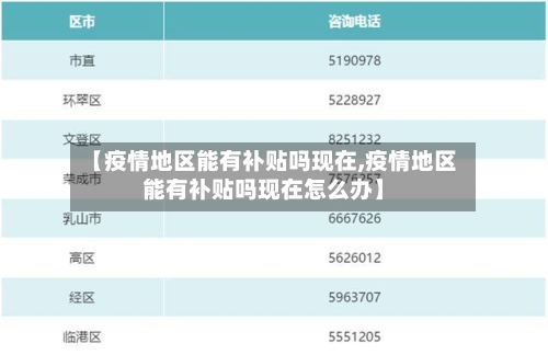 【疫情地区能有补贴吗现在,疫情地区能有补贴吗现在怎么办】-第1张图片
